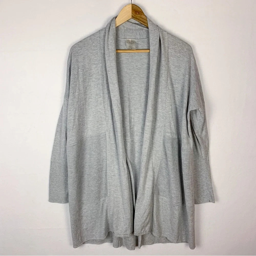 CALIA Carrie Underwood Gray Long Open Cardigan Duster Cozy Yoga